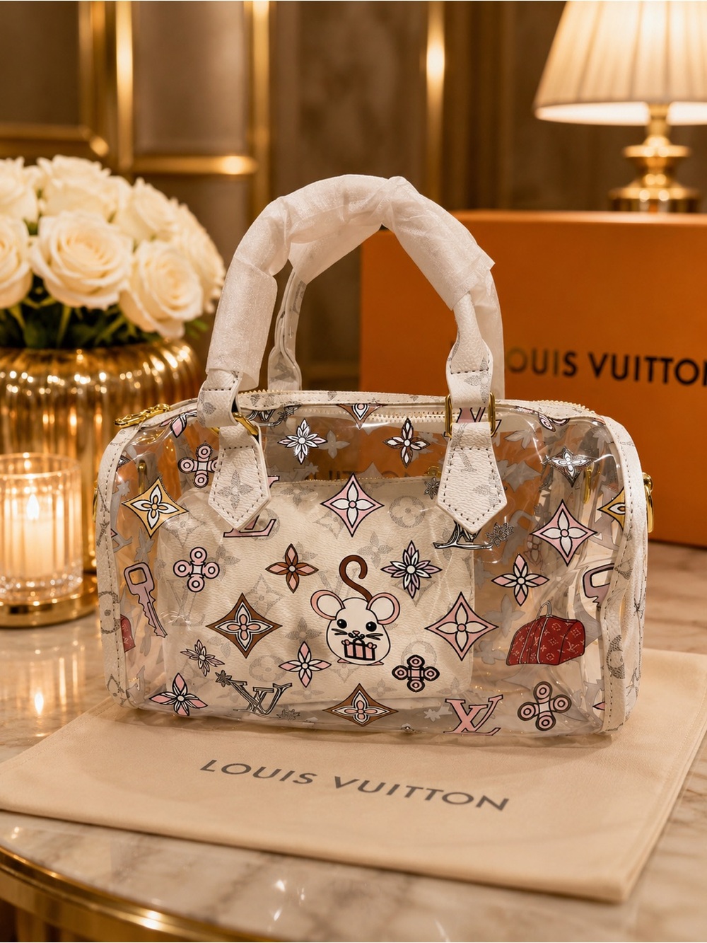 New Cute Fashion Designer Stadium CrossBody Hand Bag & Zipper Pouch Set & Charm - Picture 4 of 14